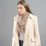 Knit Tassel Infinity Loop Scarf