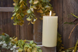 Cream Timered Realistic Flame LED Candle 3x6in C Batts