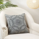 Embroidered Mosaic Delight Throw Pillow