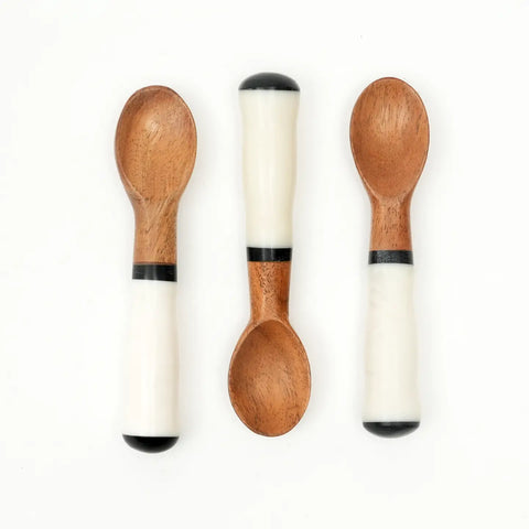 Wood & Resin Coffee Spoons - Set of 4