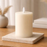 Cream Timered Realistic Flame LED Candle 3x5in C Batts
