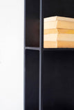 TALL BLACK METAL FOUR-TIERED WALL SHELF