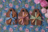 Mini Natural Appetizer Board with Spreader, Sage Green Ribbon