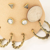 Antique Assorted Hoop Stud Earrings Set