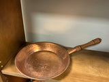 Copper pan with wood handle-vintage