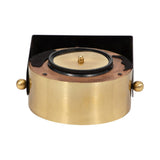 Gold/Black 6 in. Metal Round Modern Solid Table Clock