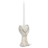 Hands Holding Heart Taper Holder-8"H