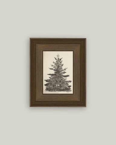 Vintage Pine Tree Framed Antique Art