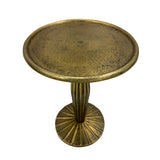 17" Side End Drink Table, Fancy Fluted Base, Round Top