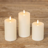 5" CREAM GROOVED 3D FLAME CANDLE