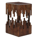 24 Inch Accent Side End Table, Brown Acacia Wood