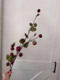 51” Faux Red Apple Spray