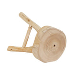 Stool - Ivory/Tan Wood Sturdy Three-Leg Base, 16 in.