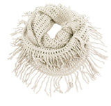 Knit Tassel Infinity Loop Scarf