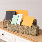 Scalloped Edge Seagrass Baskets, Wide (Set Of 02)