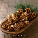 Natural Gold Painted Pinecones and Faux Pine Sprigs