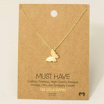 Gold Dipped Mini Butterfly Pendant Necklace