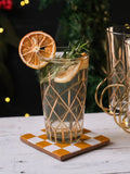 Drinking Glasses in Metal Caddy Set