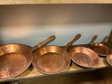 Copper pan with wood handle-vintage