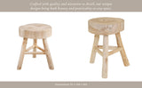 Stool - Ivory/Tan Wood Sturdy Three-Leg Base, 16 in.