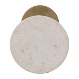 End Table - Gold/White Marble Top Metal Round Base, 24 in.