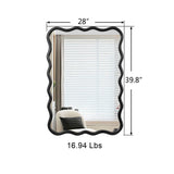 Solid Wood Wavy Rectangle Mirror for Home Decor