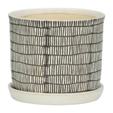 Planters - Ivory Ceramic Line with Saucer (2 SIZES), 6/8 in.