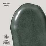 Shallow Oval Platter Medium Stoneware 11.81x7.87" Greenery
