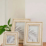 Pravina 3x3 Picture Frame - Carved Bone, Brass Inlay