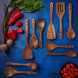 10 pcs Wooden Spoons for Cooking, Wooden Cooking Utensils