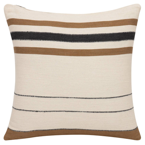 Transitional Hand-Woven Modern Striped Cotton Throw Pillow/cover only