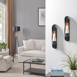 Wall Mount Hugging Metal Candle Sconces with Glass Inserts
