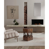 24 Inch Accent Side End Table, Brown Acacia Wood