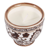 Scented Candle - Plumeria Brown and White Ceramic, 6 Oz.