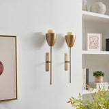 Antique Brass Wall Candle Sconces (Set of 2)