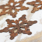 2" Rusty Tin Snowflake Cutouts (Package of 100 pieces)