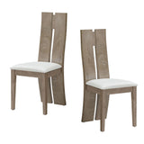 Dining Chair Set of 2 MDF PU Leather Upholstered High Back