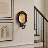 Candle Holder - Black Metal Round Votive Wall Mounted, 9 in.