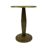 17" Side End Drink Table, Fancy Fluted Base, Round Top