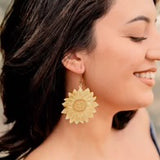 Brass Sunflower Earring