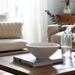 White 10 in. Artisanal Terracotta Bowl