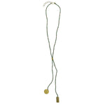 Lariat Pendant, Green Beads