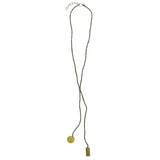 Lariat Pendant, Green Beads