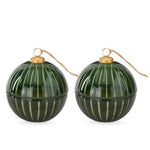 Assorted 6 Inch Green Etched Glass Filled Ornament Candles (2 Scents)