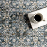 Quintessa Medallion Spill Proof Machine Washable Area Rug