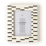 Mukhendu 5x7 Black & White Picture Frame - Hand Carved Bone