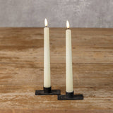 SET/ 2 - 9.5" 3D FLAME DROP CREAM TAPER CANDLE