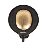 Candle Holder - Black Metal Round Votive Wall Mounted, 9 in.