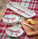 Red Bow Platter Small Earthenware Christmas Serveware