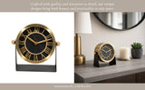 Gold/Black 6 in. Metal Round Modern Solid Table Clock